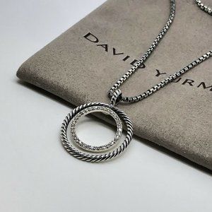 David Yurman Mobile Pave Diamond Silver Necklace